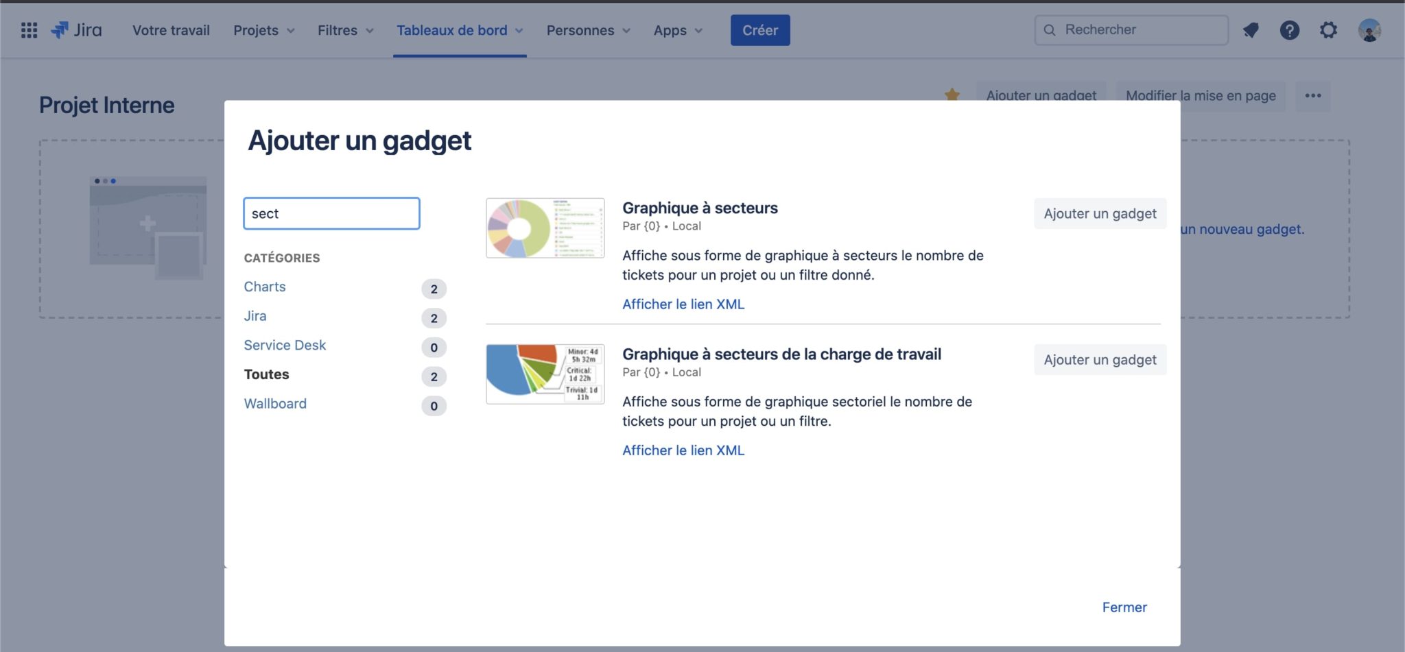 Ajouter un gadget jira