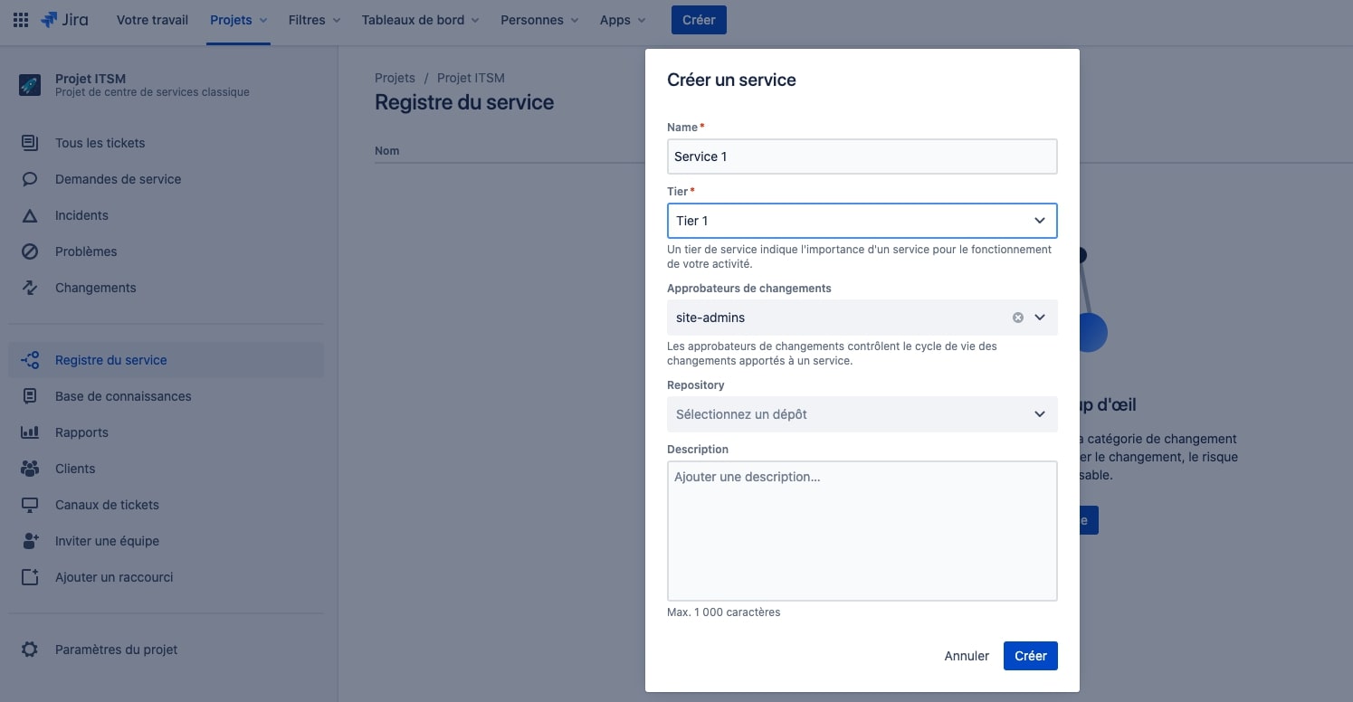 registre service jira management