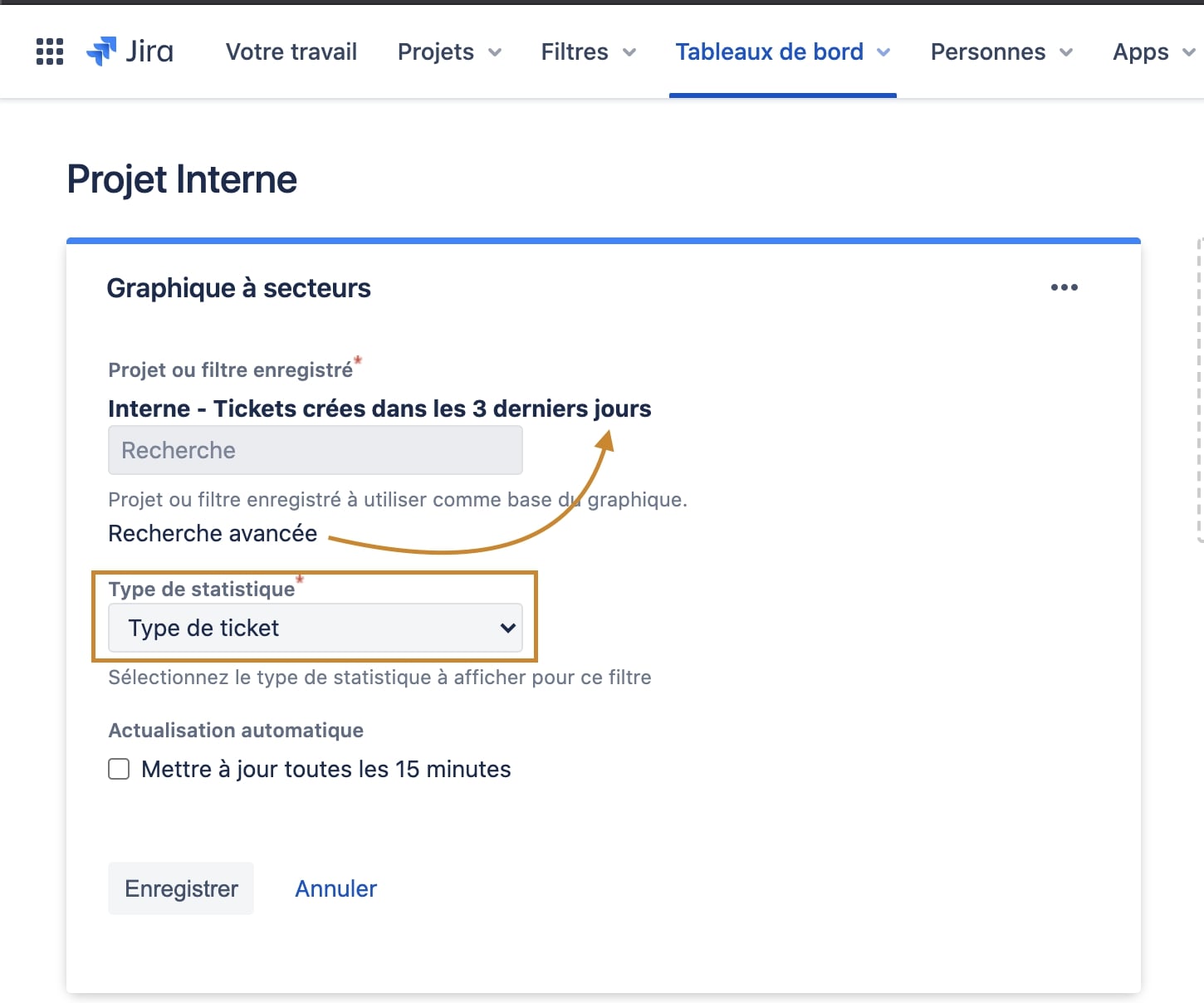 paramètre graphique secteur jira