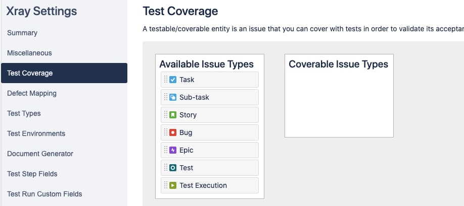 test coverage xray jira