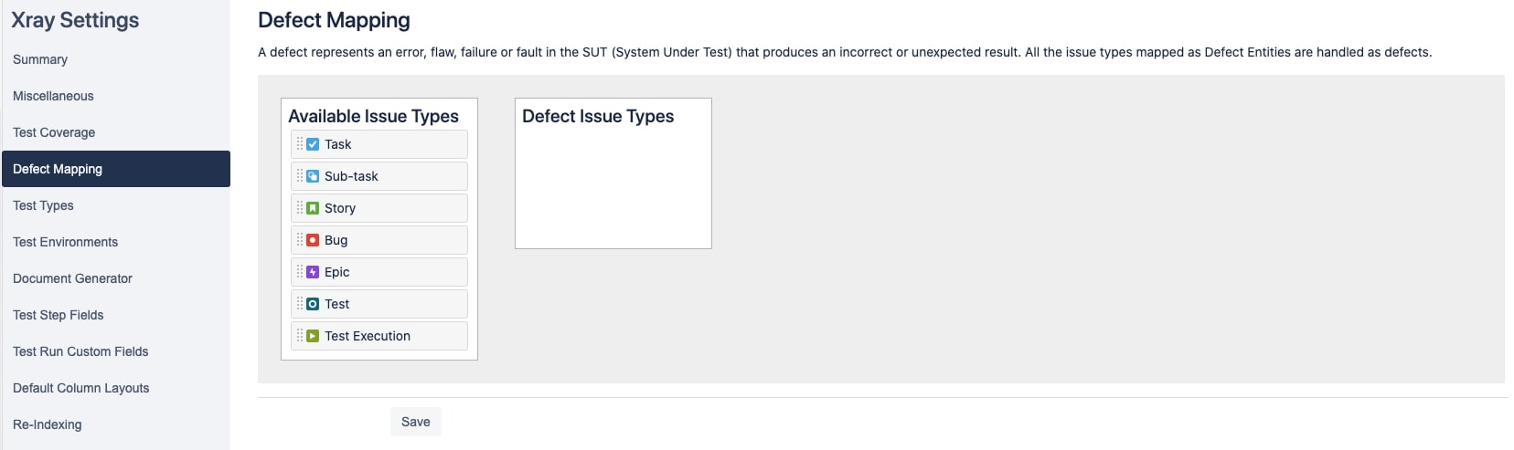 defect mapping xray jira