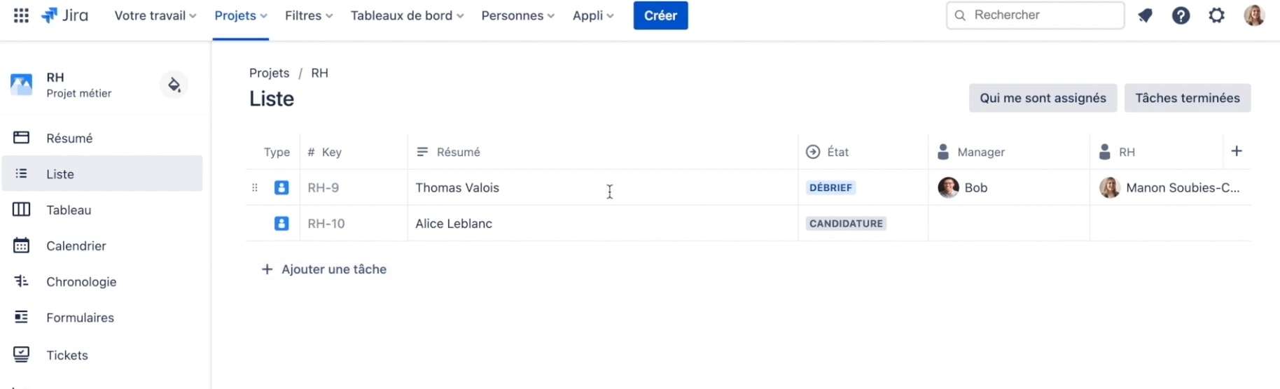 liste jira work management