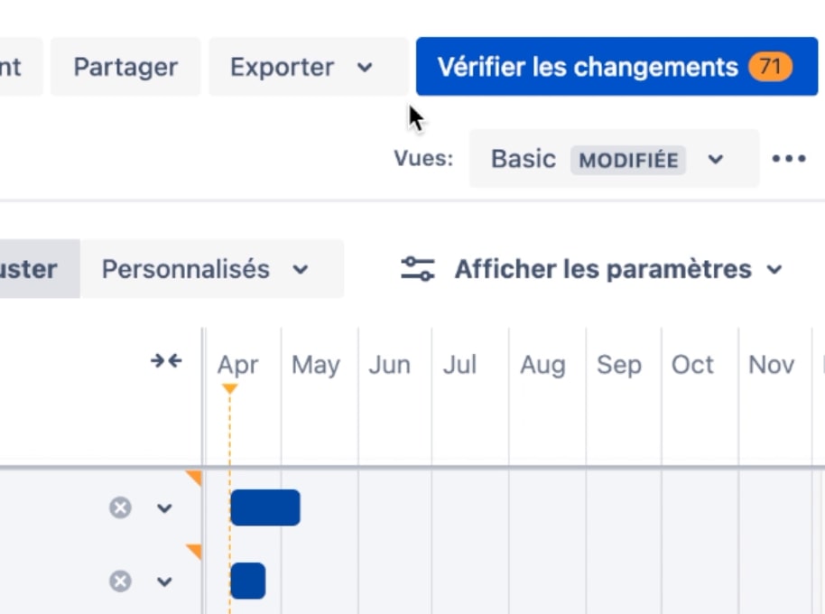 verifier changements advanced roadmaps jira software