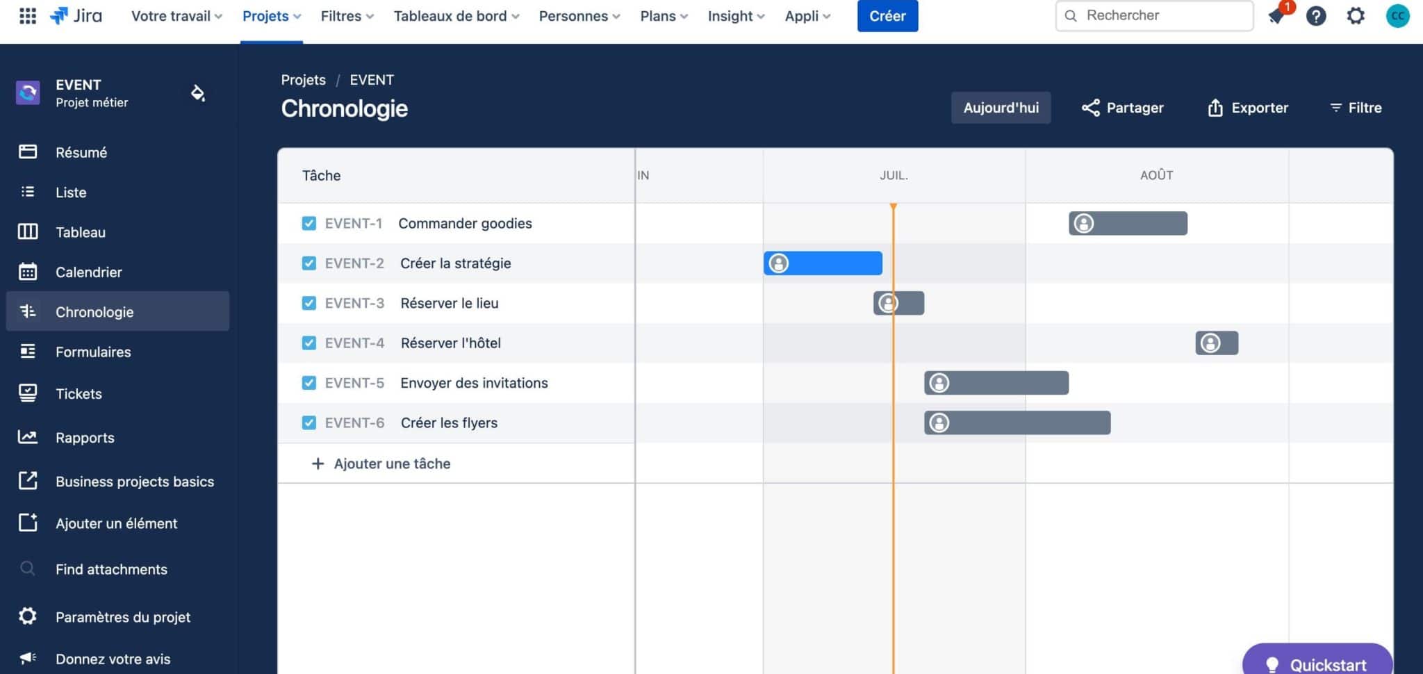 Planifiez vos événements avec Jira Work Management