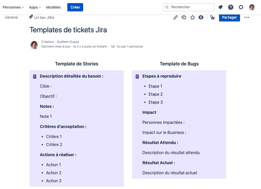 Template Confluence