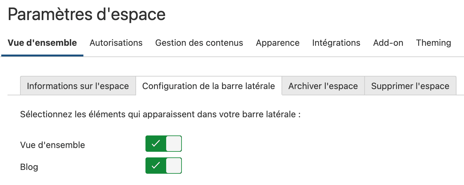 Paramètre d'espace