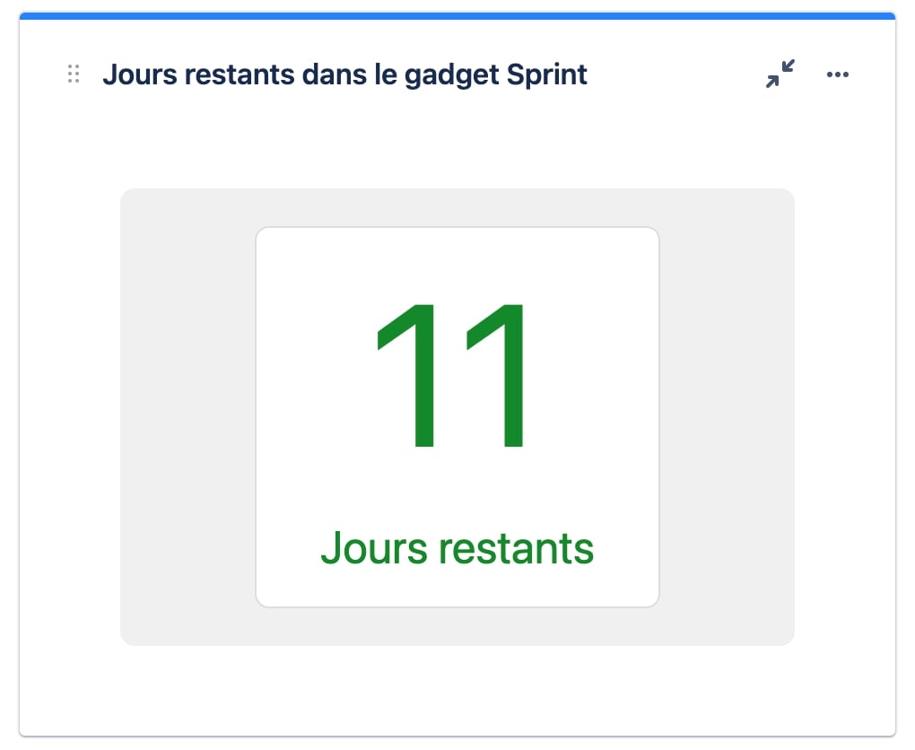 Gadget Jira Jours restants sprint