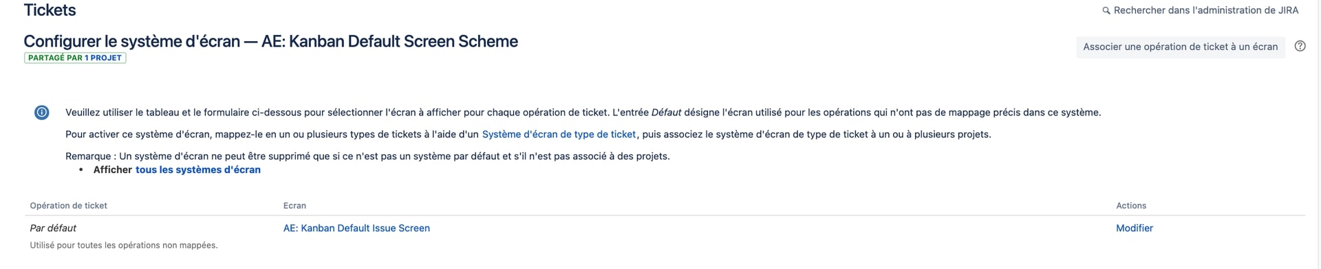 configurer système d'écran jira