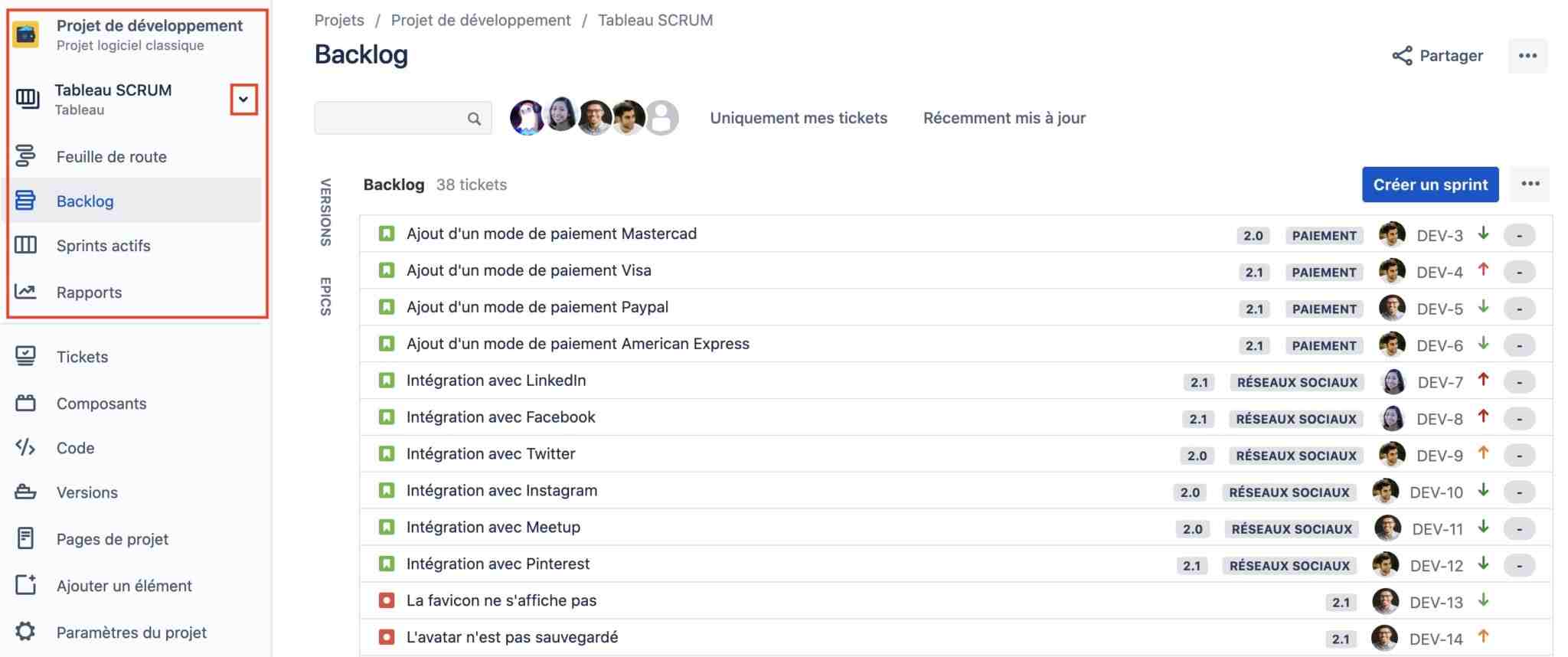 crer-un-projet-jira-scrum