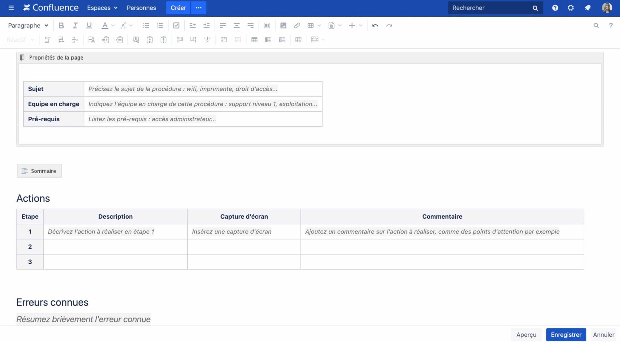 Confluence page atlassian