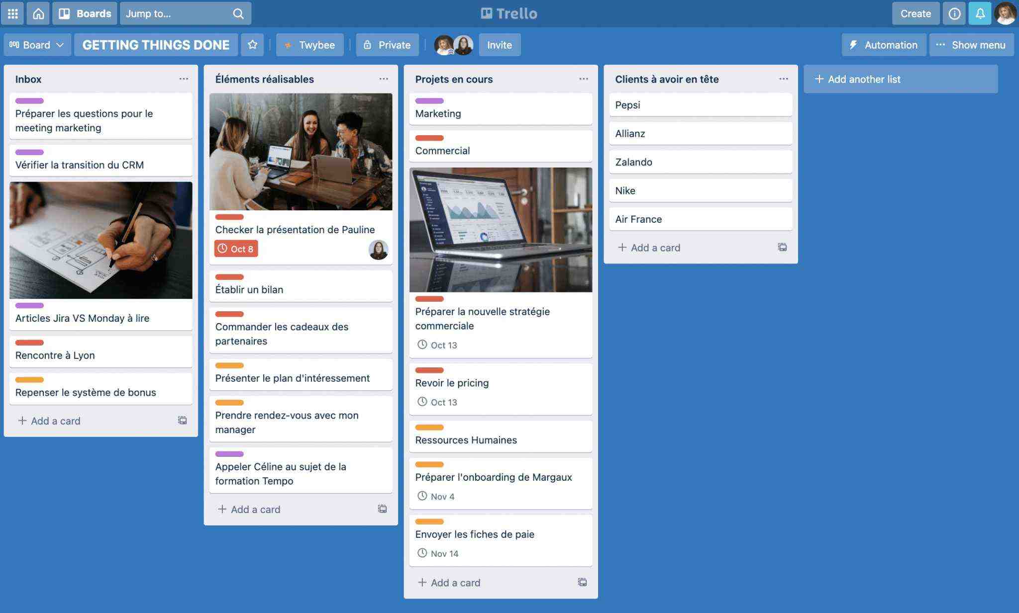 trello methode gtd