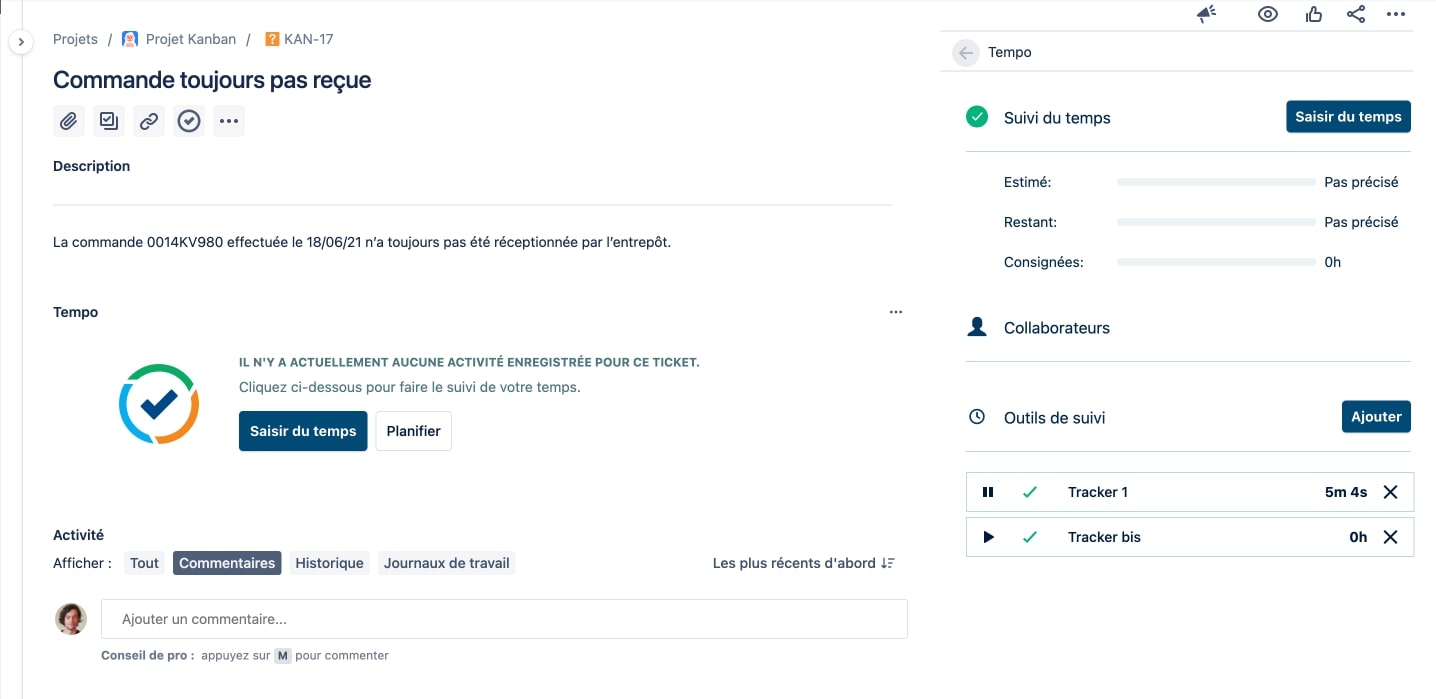 Tempo Timesheets Jira ticket