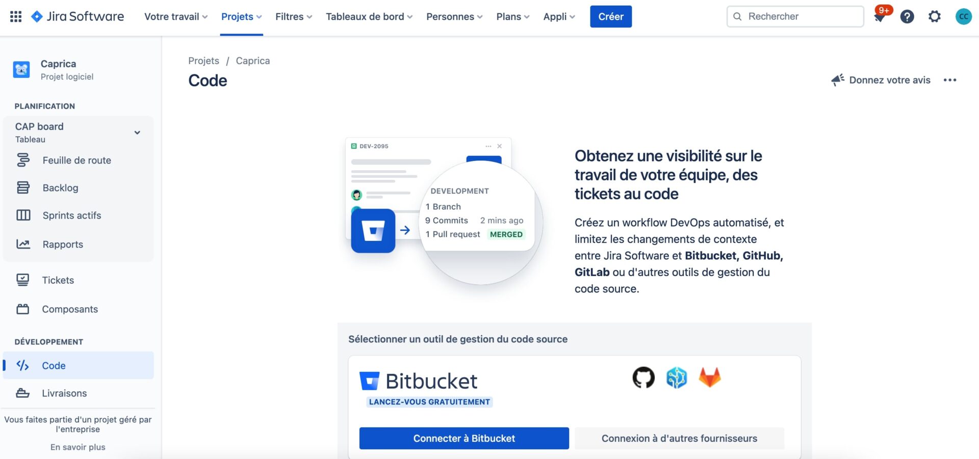 Connecter Bitbucket à Jira Software