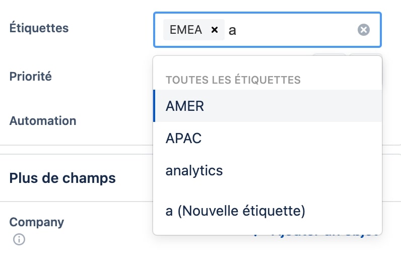 étiquette jira software