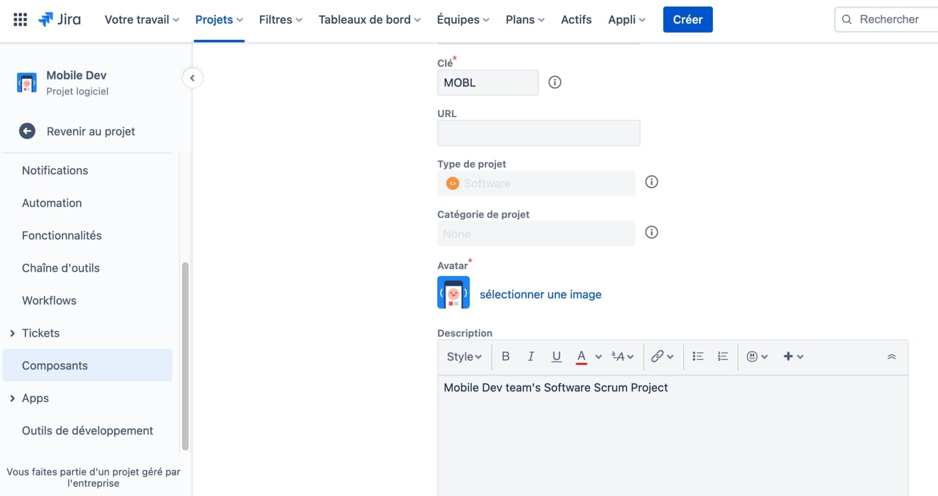 composant jira